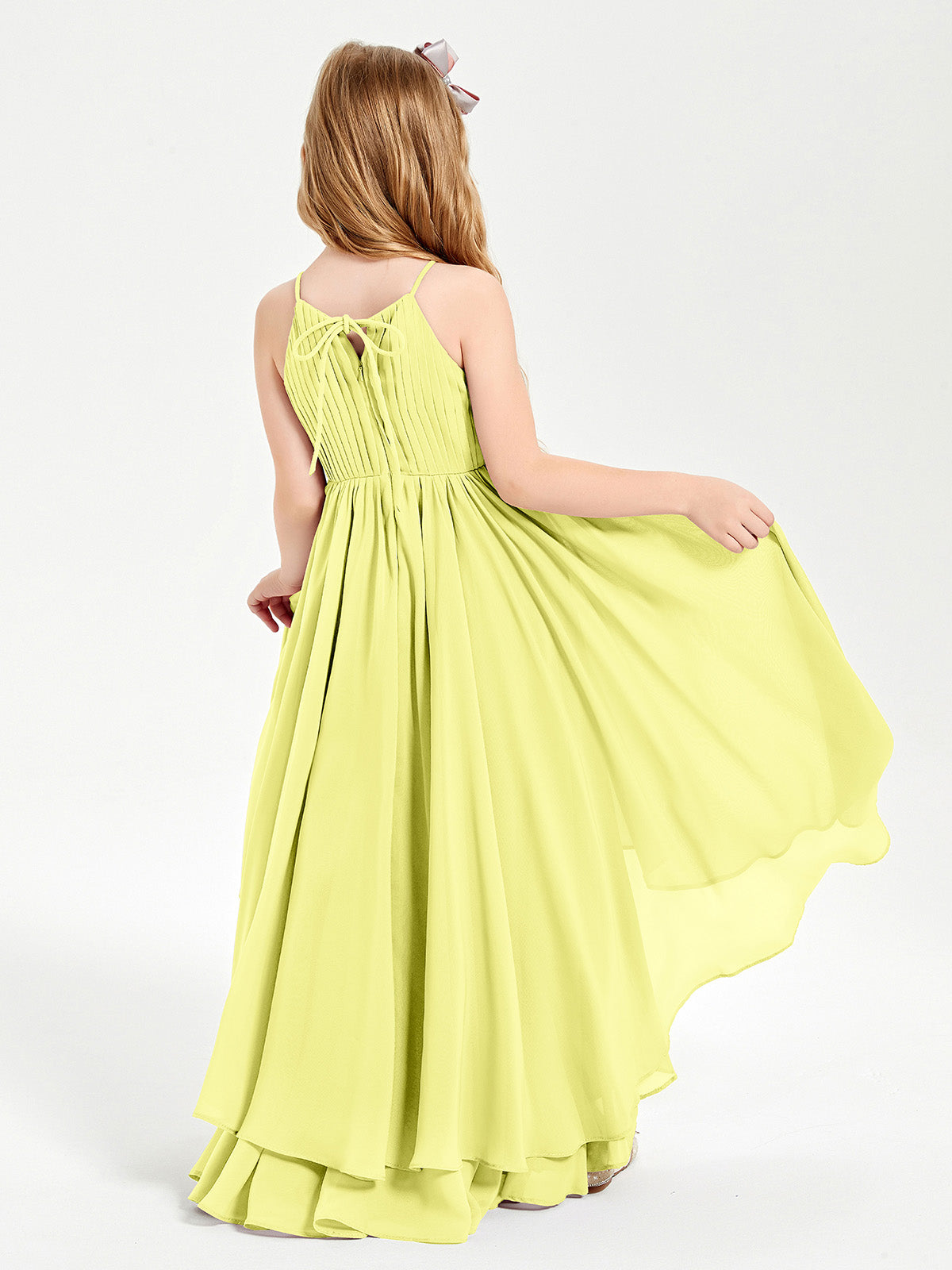 Asymmetrical Chiffon Junior Bridesmaid Dresses Daffodil